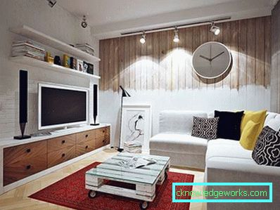 Olohuone 16 neliömetriä - valokuvasuunnittelu olohuone moderniin tyyliin