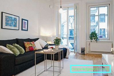 Olohuoneen sisätilat 18 m² Hruštšovissa