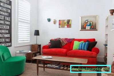 Olohuoneen sisätilat 18 m² Hruštšovissa