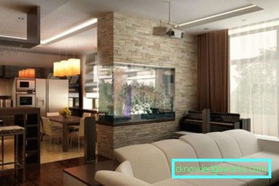 Olohuoneen sisätilat 18 m² Hruštšovissa