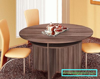 Pyöreä laajennettava pöytä keittiössä Pyöreä laajennettava pöytä keittiössä