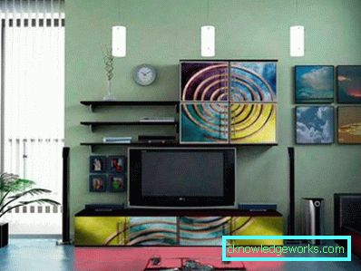 Modulaarinen olohuonekalusteet moderniin tyyliin - design-valokuvat