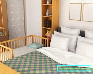 Makuuhuone ja lastentarha samassa huoneessa