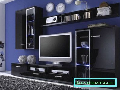 TV: n alla olevat seinät moderniin tyyliin (50 sisätilaa)