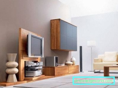 TV: n alla olevat seinät moderniin tyyliin (50 sisätilaa)