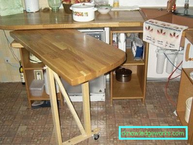 Sisäänvedettävä pöytä keittiössä Sisäänvedettävä pöytä keittiössä